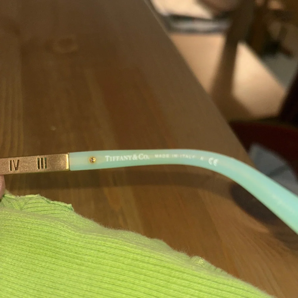 Tiffany & Co black & teal with gold accents Rectangle frames. made in Italy - Picture 3 of 3